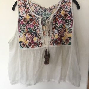 free people embroidered tank NWT